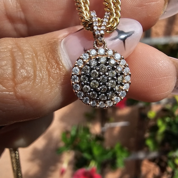 Diamond Circle Pendant 10k Rose Gold